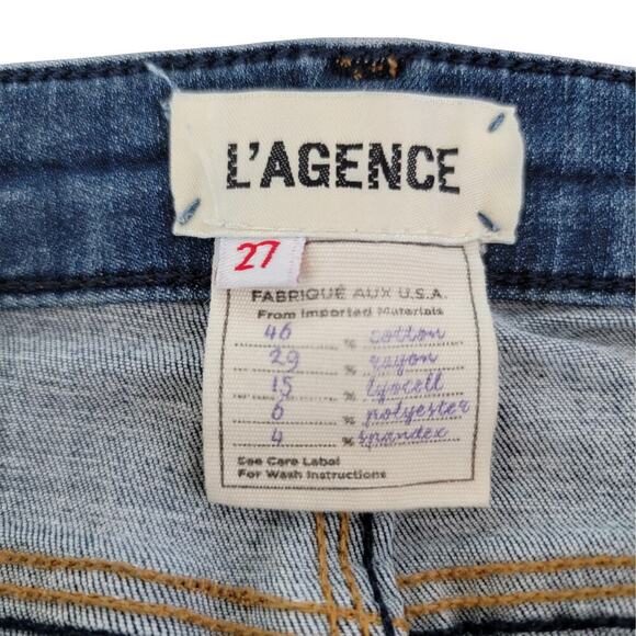 L'AGENCE Margot Dark Vintage Skinny High Rise Super Stretch Jeans Womens 27 - Picture 5 of 13
